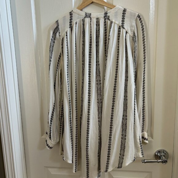 Free People Tunic Women's Magic Shibori Gauze Pullover Blouse Top SZM Boho - Picture 2 of 7